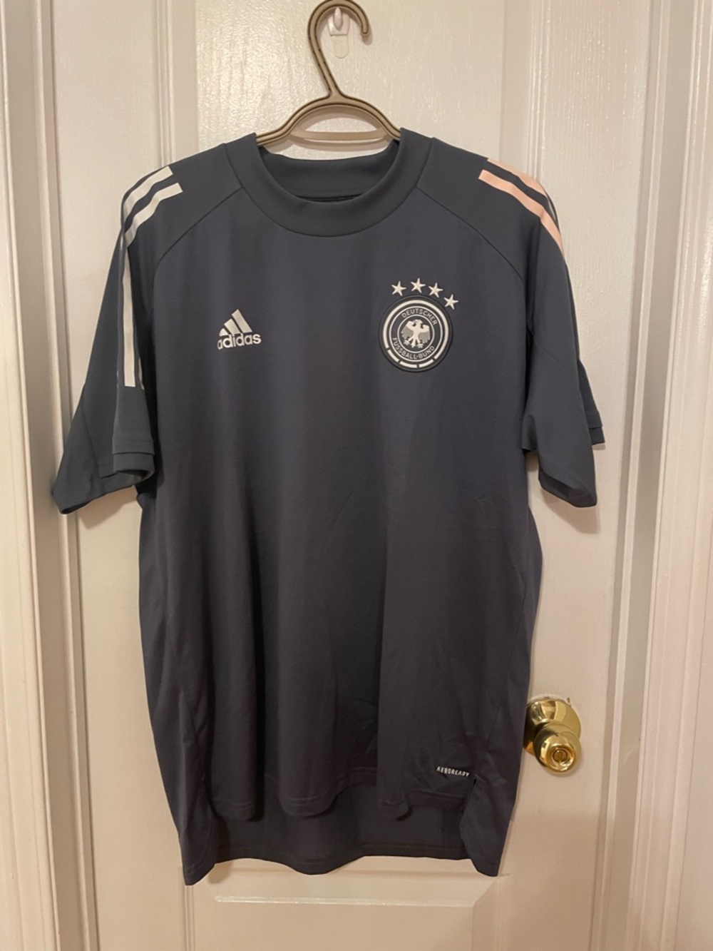 adidas Gray Athletic AEROREADY Performance Jersey with White Logo